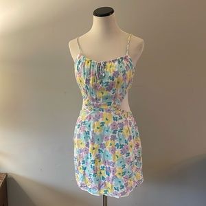 Sabo Skirt Essia Strappy Floral print mini dress size medium.